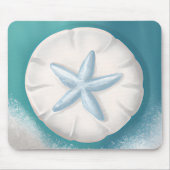 Aquamariner Starfish und Sand Dollar Beachy Mousepad (Vorne)