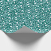 Aquamariner Stern und Schneeflocken Wintermuster Geschenkpapier (Ecke)