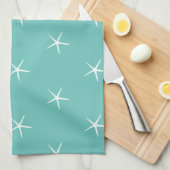 Aquamariner Strand mit blauem Seeblick Geschirrtuch (Viertel Falte)