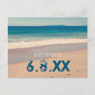 Aquamariner Strand Save the Date Postkarte