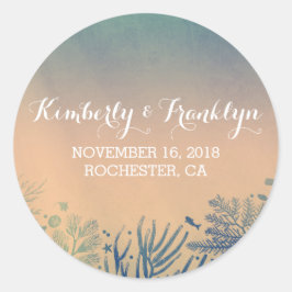 Aquamariner Strand und Blue Underwater Wedger Stic Runder Aufkleber