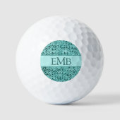 Aquamariner Strick Design kundenspezifische Monogr Golfball (Vorderseite)