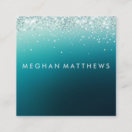 Aquamariner Stylist Quadratische Visitenkarte (Vorderseite)