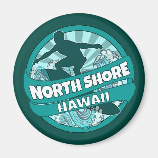 Aquamariner Surflogomagnet von North Shore Hawaii Magnet (Vorne)