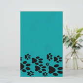 Aquamariner Tatzen-Druck stationär Briefpapier (Stehend Vorderseite)