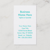 aquamariner Terrier Visitenkarte (Rückseite)