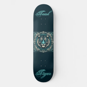Aquamariner Tiger in Scrolly Square zu Skateboard
