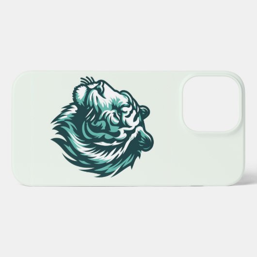 Aquamariner Tiger mit blassgrünem Tiger iPhone Hülle (Rückseite (Horizontal))