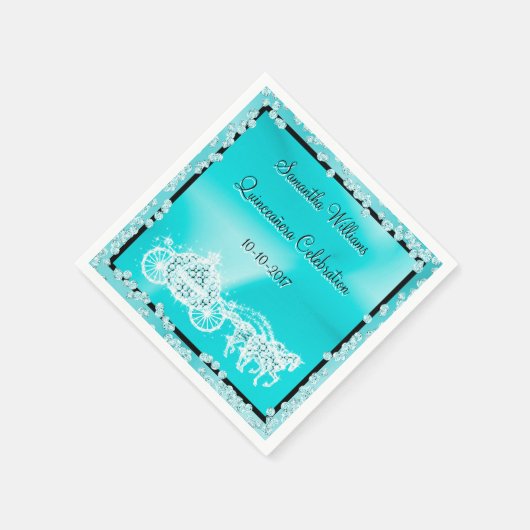 Aquamariner Trainer für Pferde Quinceñera Serviette (Ecke)