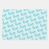 Aquamariner Traum glaubt Liebe | Türkis Geschenkpapier Set (Vorderseite 3)