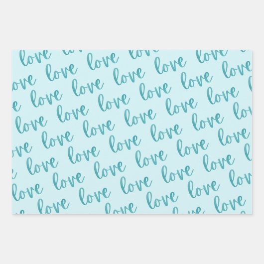 Aquamariner Traum glaubt Liebe | Türkis Geschenkpapier Set (Vorderseite 3)