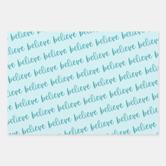 Aquamariner Traum glaubt Liebe | Türkis Geschenkpapier Set (Vorderseite 2)