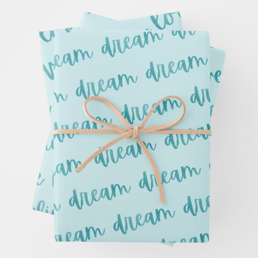 Aquamariner Traum glaubt Liebe | Türkis Geschenkpapier Set (Beispiel)