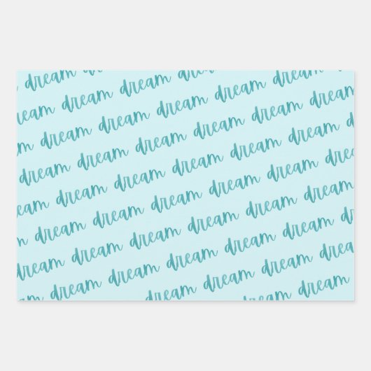 Aquamariner Traum glaubt Liebe | Türkis Geschenkpapier Set (Vorderseite)