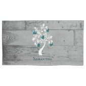 Aquamariner Tree of Hearts Personalisiert Pillow C Kissenbezug (Vorderseite-Links)