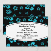 Aquamariner tropischer Hibiskus Einladung (Vorne/Hinten)