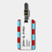 Aquamariner Türkis-rote große Gepäckanhänger (Vorderseite vertikal)