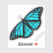 aquamariner türkisblauer Schmetterling Aufkleber (Blatt)