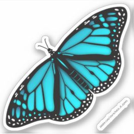 aquamariner türkisblauer Schmetterling Aufkleber