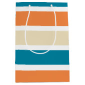 Aquamariner Türkisfarbblock Orange Mittlere Geschenktüte (Vorderseite)