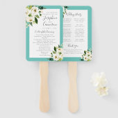 Aquamariner türkisfarbener Blumenstrauß Fächer (Vorne und Hinten)