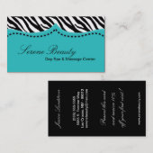 Aquamariner Türkiszebra-Druck-Tiergeschäfts-Karte Visitenkarte (Vorne/Hinten)