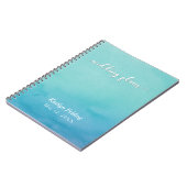Aquamariner u. blauer Ombre Notizblock (Linke Seite)
