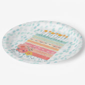 Aquamariner u. korallenroter pappteller (Schrägansicht)