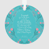 Aquamariner u. rosa Blumenstolz und Vorurteil Ornament (Rückseite)