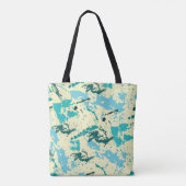 Aquamariner und blassgelber Spritzer Tasche (Rückseite)