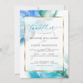 Aquamariner und blauer Marmoralkohol, Tintenpatron Einladung (Vorderseite)