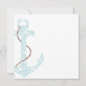 Aquamariner und brauner Ankerstrand Einladung (Rückseite)