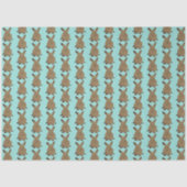 Aquamariner und brauner Osterhase Seidenpapier (Vorderseite)