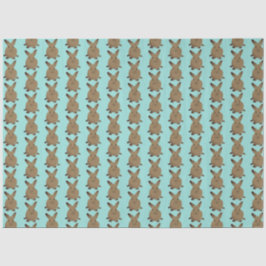 Aquamariner und brauner Osterhase Seidenpapier