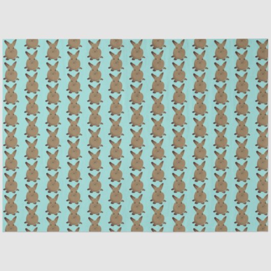 Aquamariner und brauner Osterhase Seidenpapier (Vorderseite)