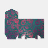 Aquamariner und Burgunder Vintager BlumenDamast Geschenkschachtel (Ungefaltet)