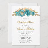 Aquamariner und cremiger Gold Floral Polterabend l (Vorderseite)