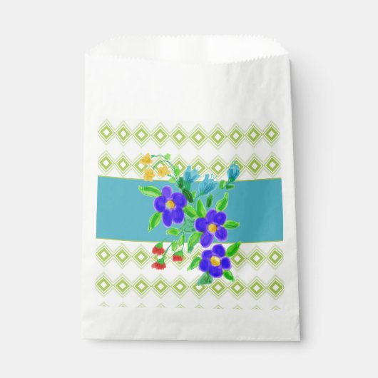 Aquamariner und geflochtener Cookie Greifbeutel Geschenktütchen (Vorderseite)