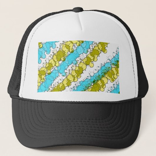 Aquamariner und gelber Spritzer gestört Truckerkappe (Vorderseite)
