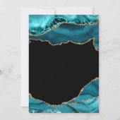Aquamariner und Gold Agate Stone Brunch & Bubbly l Einladung (Rückseite)