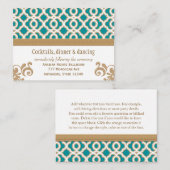 Aquamariner und Gold marokkanischer Empfang Begleitkarte (Vorne/Hinten)