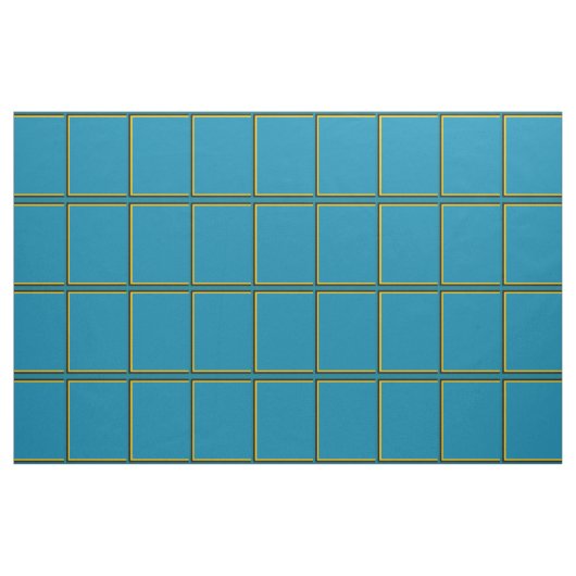 Aquamariner und Gold-Windows-Karo Stoff (Fat Quarter (45,7 x 55,9 cm))