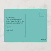 Aquamariner und goldblühender Jaguar Postkarte (Rückseite)