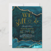 Aquamariner und goldener Geburtstag Einladung (Vorderseite)