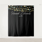 aquamariner und goldener Meilenstein Geburtstagsba Wandteppich (Vorderseite)