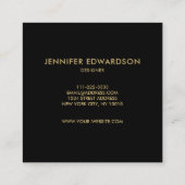 Aquamariner und goldener Steingeode beruflich Quadratische Visitenkarte (Rückseite)