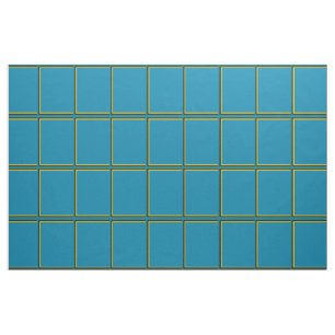 Aquamariner und Goldfensterscheiben-Karo Stoff