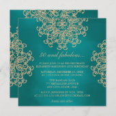 AQUAMARINER UND GOLDINDISCHER BIRTHTAG EINLADUNG (Vorne/Hinten)