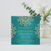 AQUAMARINER UND GOLDINDISCHER BIRTHTAG EINLADUNG (Stehend Vorderseite)