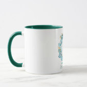 Aquamariner und Goldmonogramm-Letter I Tasse (Links)